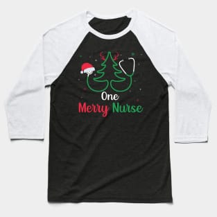 One Merry Nurse Christmas Gifts For Nurses Baseball T-Shirt